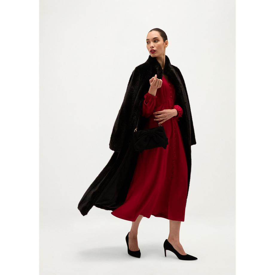 HOBBS Rosabella Abito Midi a Maniche Lunghe e Collo a V  
