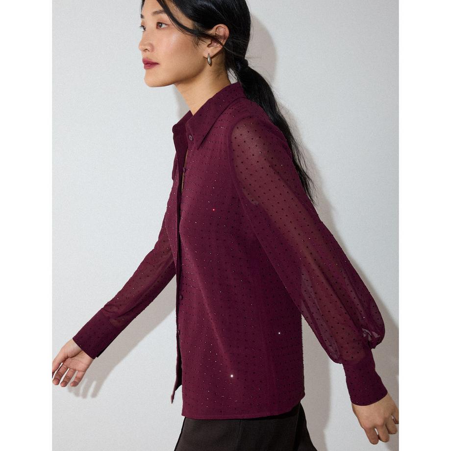 Whistles Hot Fix Polka Dot Langarmshirt  