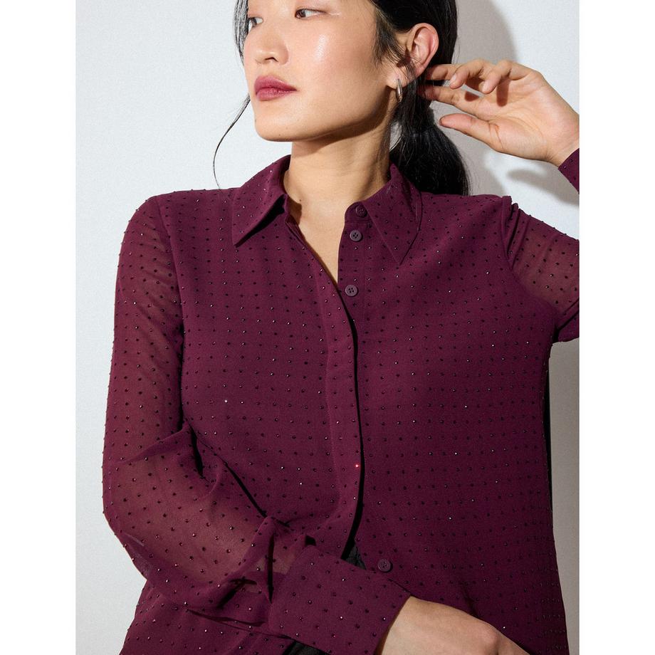 Whistles Hot Fix Polka Dot Langarmshirt  