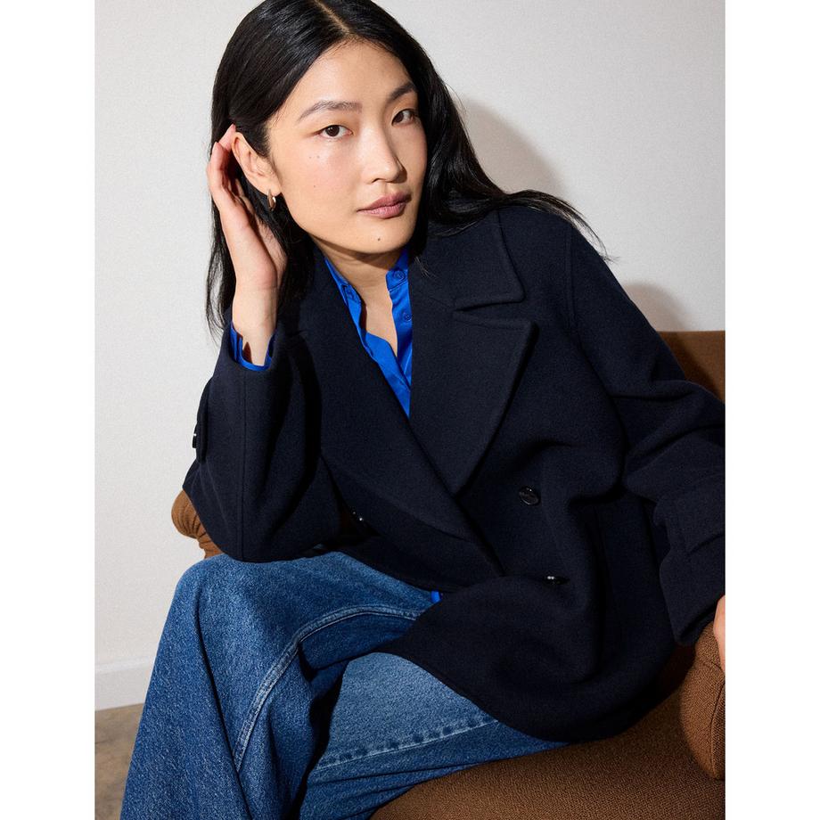 Whistles Manteau Double Breasted Pea  