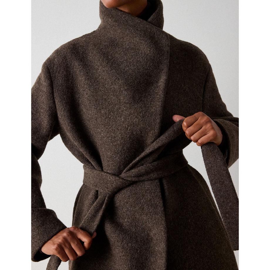 Whistles Manteau Morgana Wool Funnel  