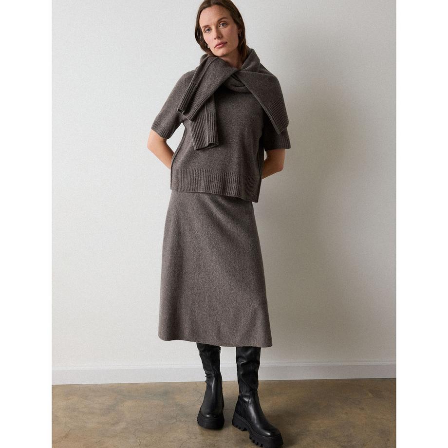 Whistles Wool Knitted Midi Rock  