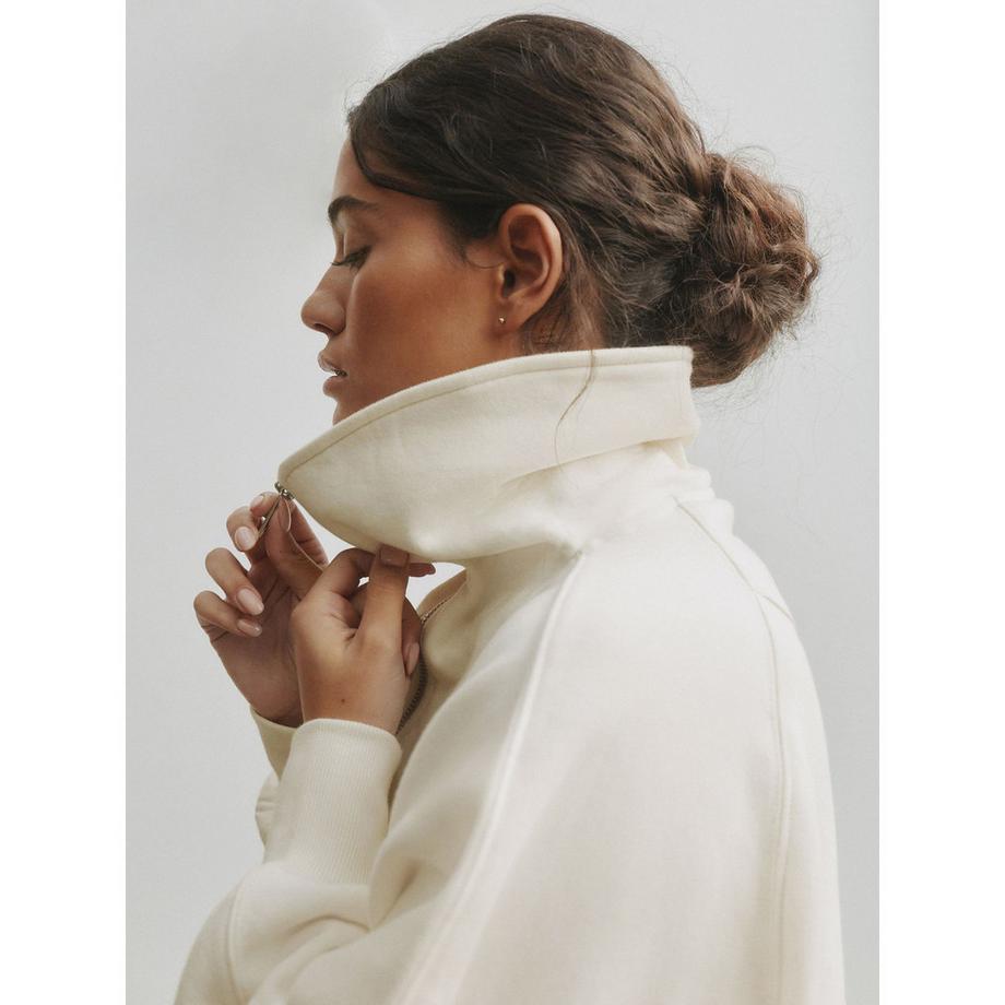 Self. SLF HZIP COLLAR ECRU Sweat-shirt 