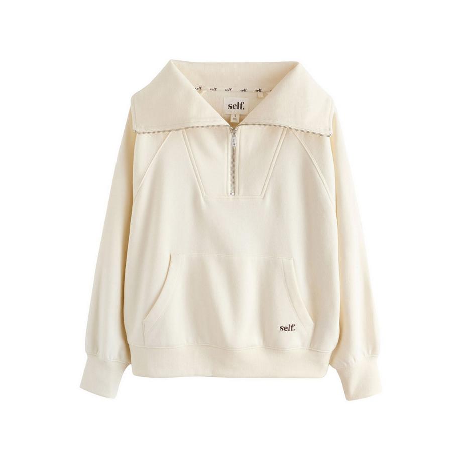Self. SLF HZIP COLLAR ECRU Sweat-shirt 