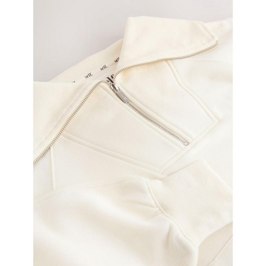 Self. SLF HZIP COLLAR ECRU Sweat-shirt 
