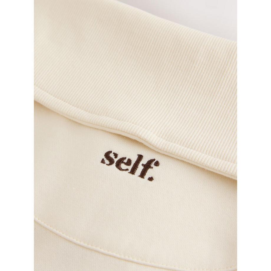 Self. SLF HZIP COLLAR ECRU Sweat-shirt 