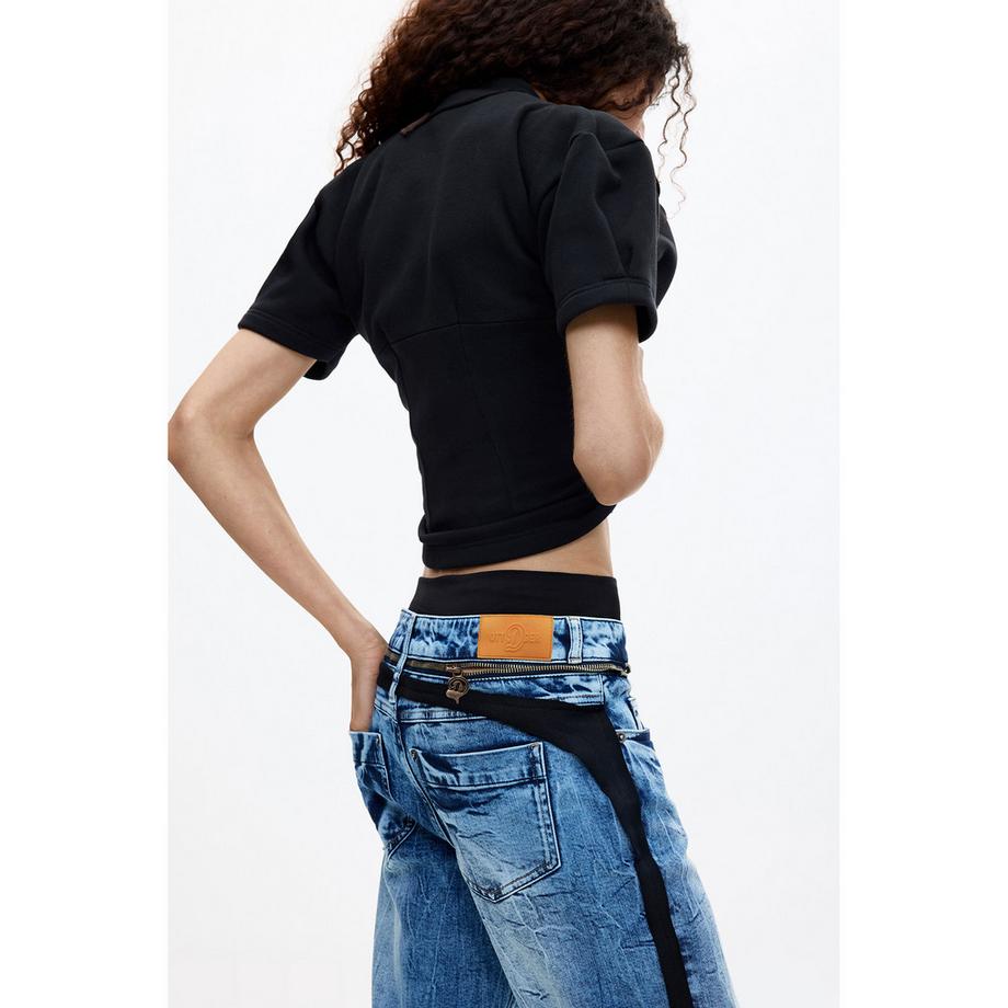 Desigual Weit geschnittene Jeans mit Seitengurten  