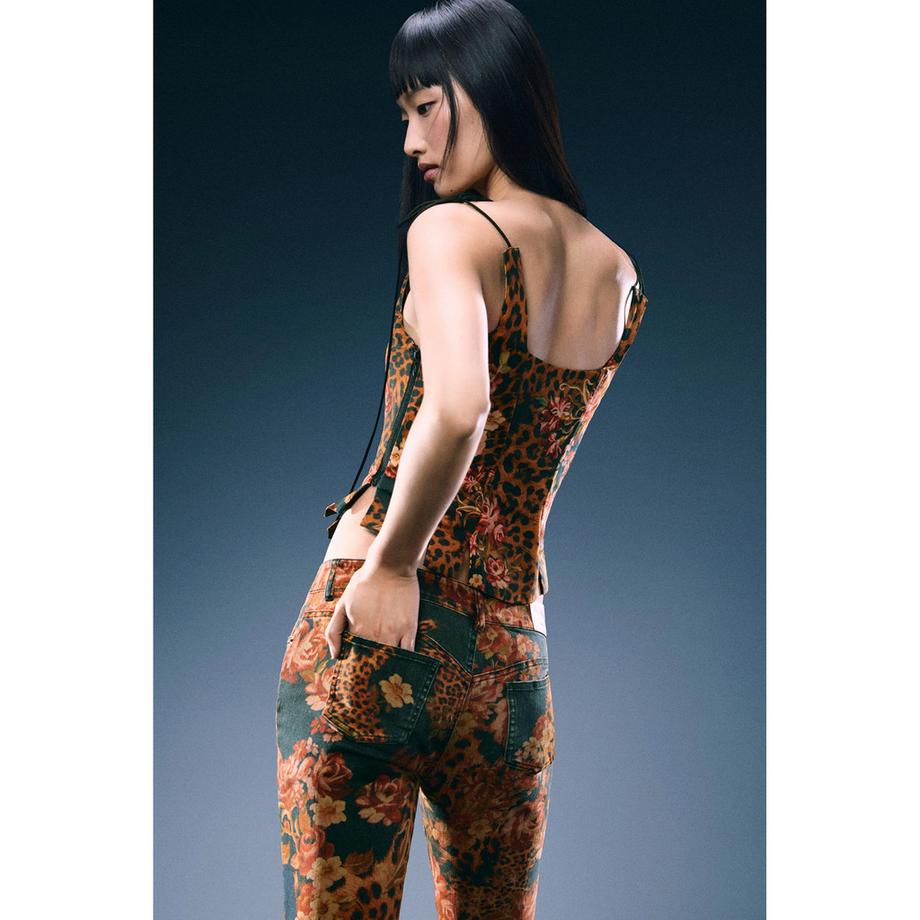 Desigual Jeans a gamba ampia con stampa floreale  