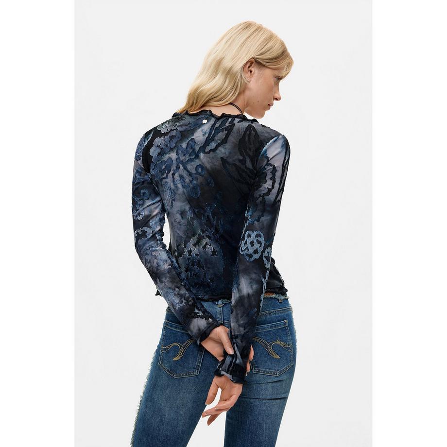 Desigual T-shirt a maniche lunghe con stampa floreale  