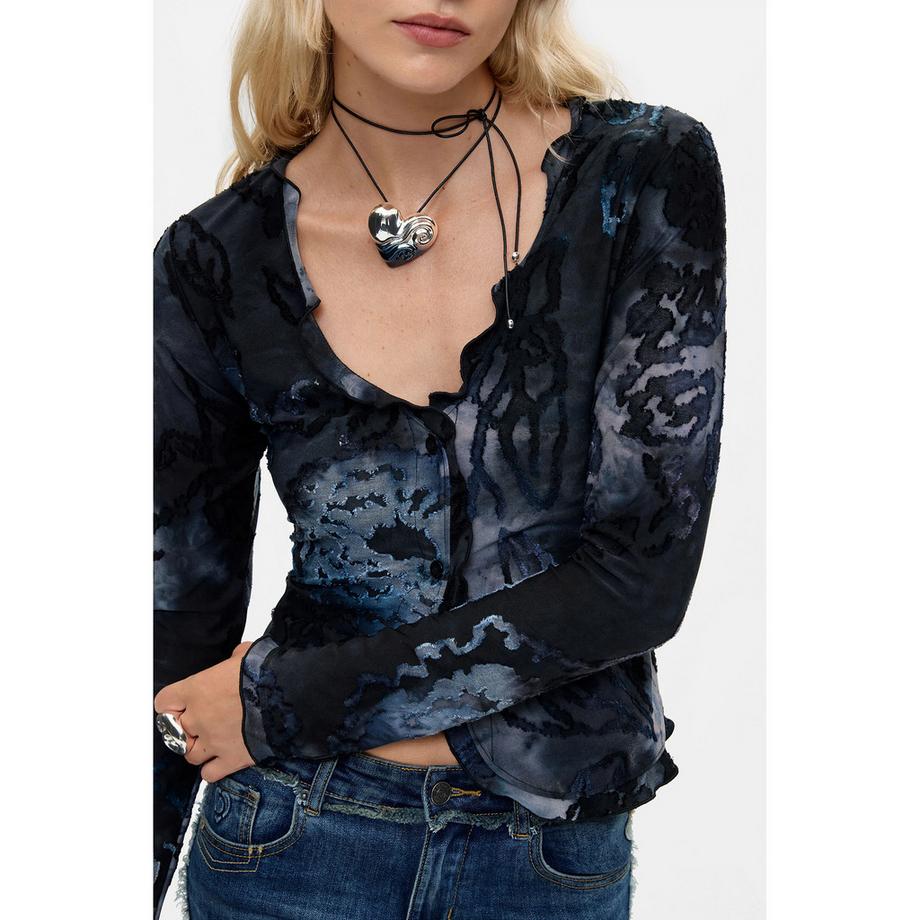 Desigual T-shirt a maniche lunghe con stampa floreale  