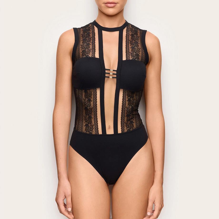 Yamamay Bodysuit con pannelli in pizzo e tagli  