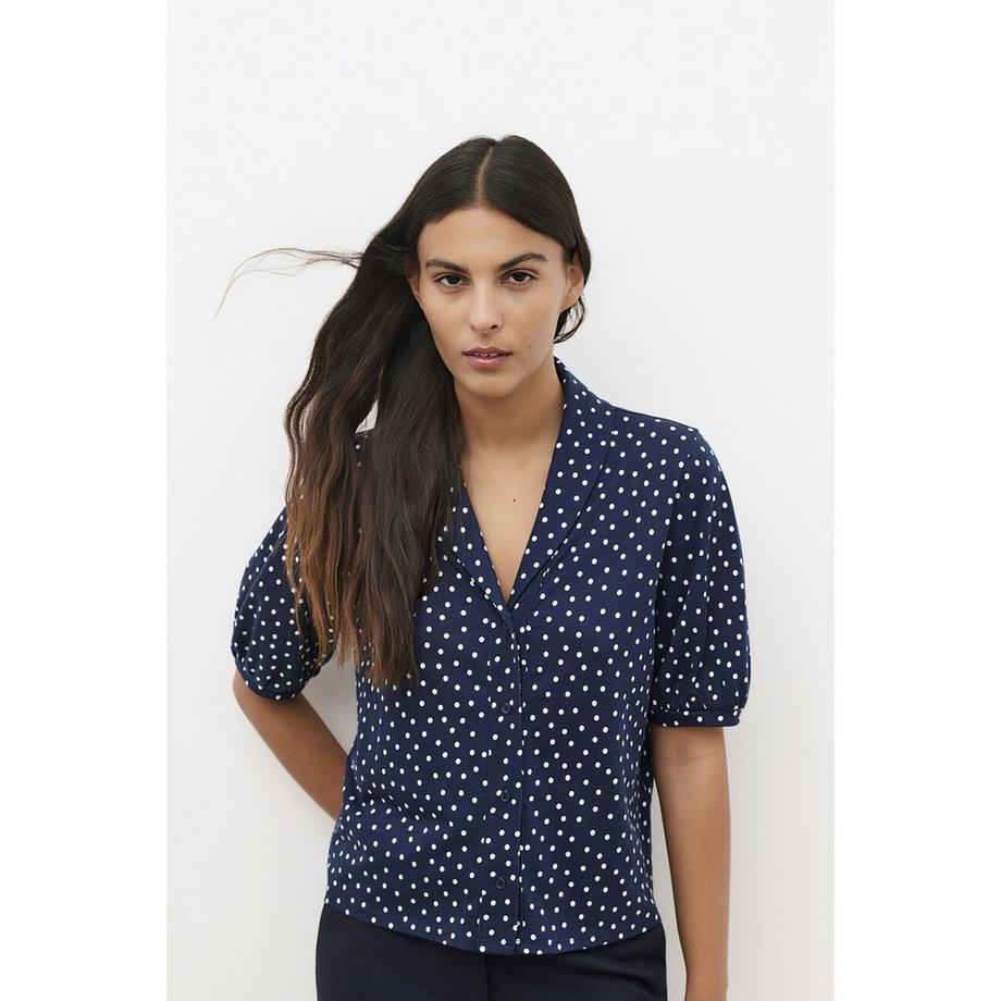 Caroll T-shirt a pois con collo a punta  