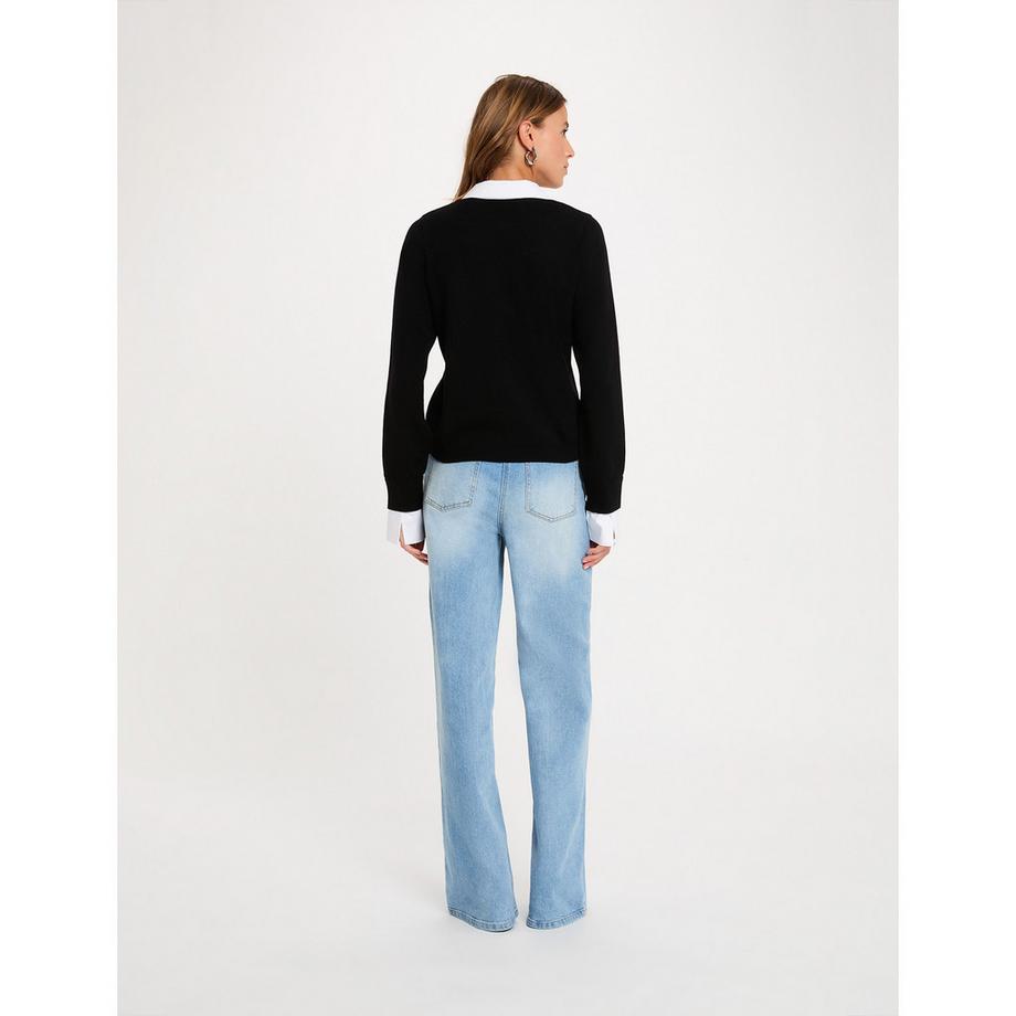 MORGAN Cardigan tricoté à col contrasté  