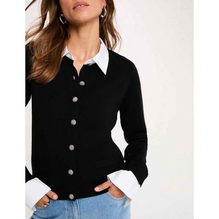 MORGAN Cardigan tricoté à col contrasté  