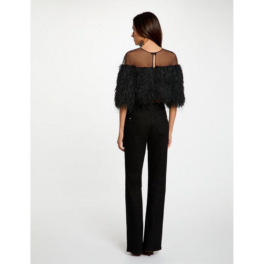 MORGAN Jeans large jambe avec paillettes  
