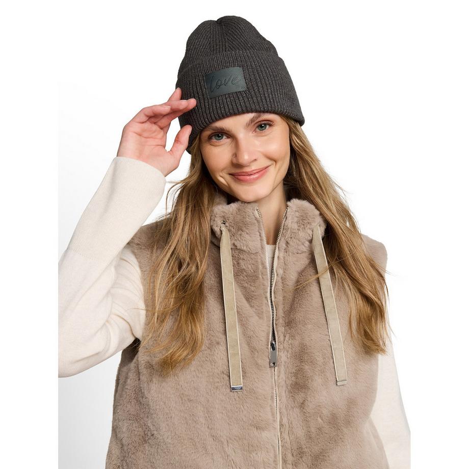 TOM TAILOR Bonnet tricoté avec patch en forme de cœur  