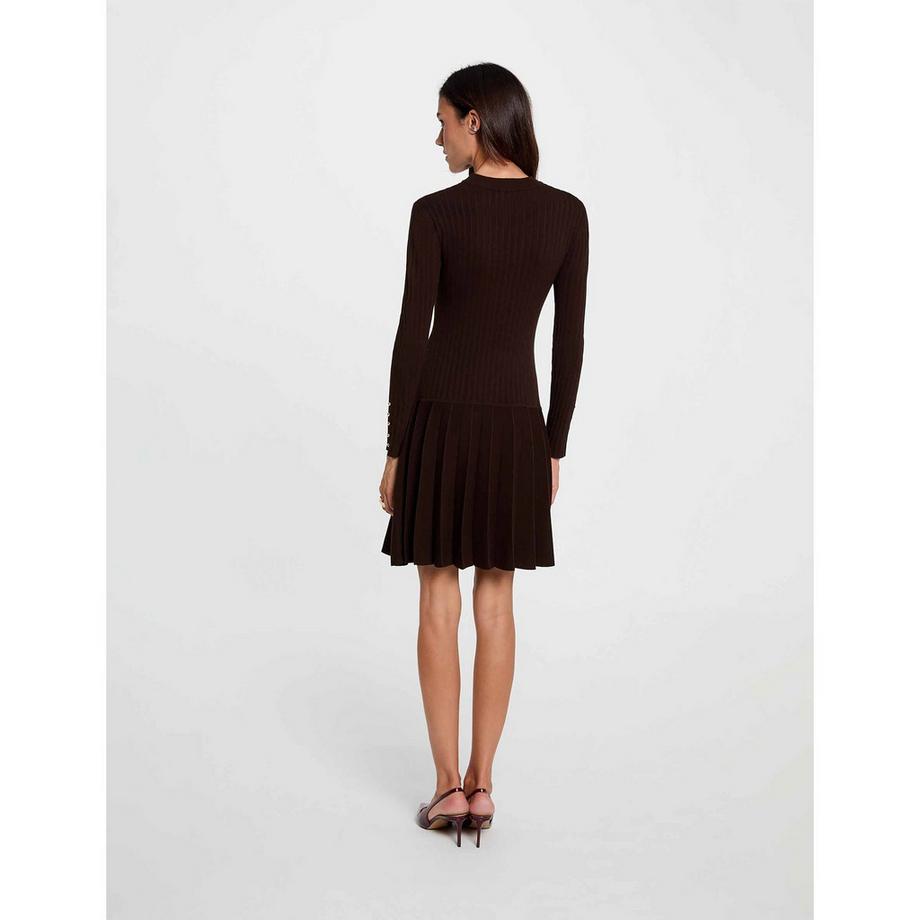 MORGAN Geripptes Strickkleid mit Faltenrock  