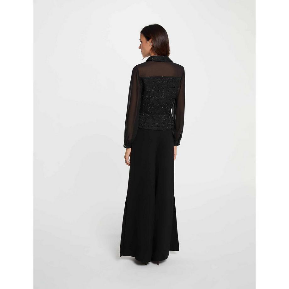 MORGAN Chemise à manches transparentes et boutonnage  