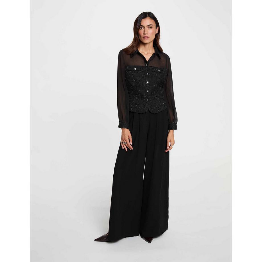 MORGAN Chemise à manches transparentes et boutonnage  