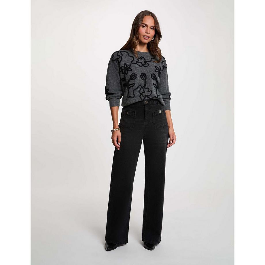 MORGAN Maglione a maglia floreale  