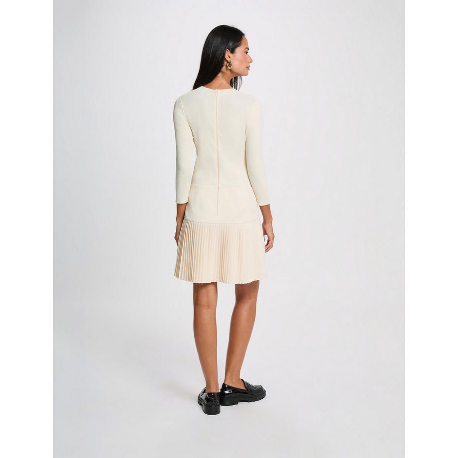 MORGAN Geripptes Strickkleid mit Faltenrock  