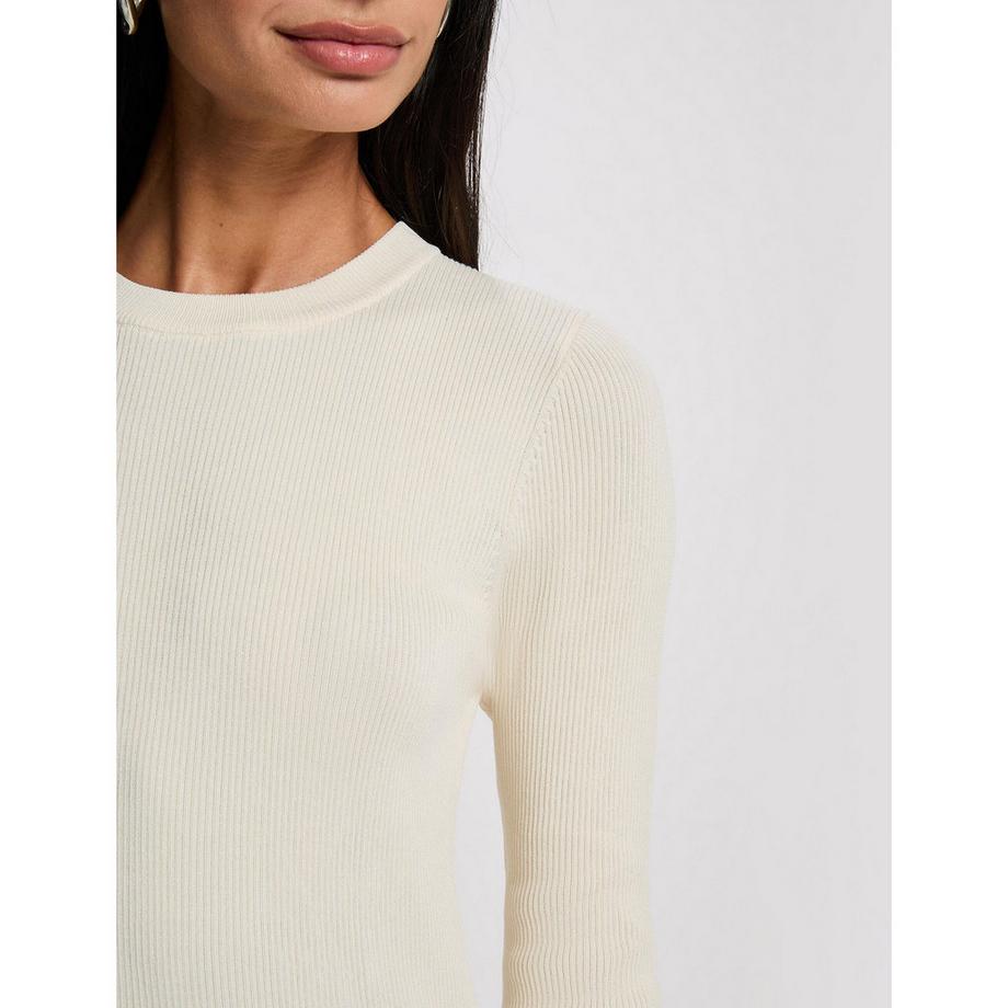 MORGAN Geripptes Strickkleid mit Faltenrock  