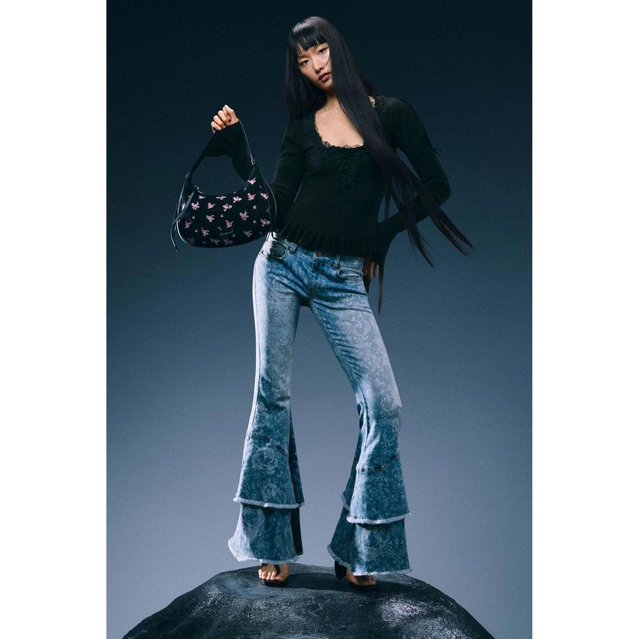 Desigual Jeans Svasati con Stampa Floreale  