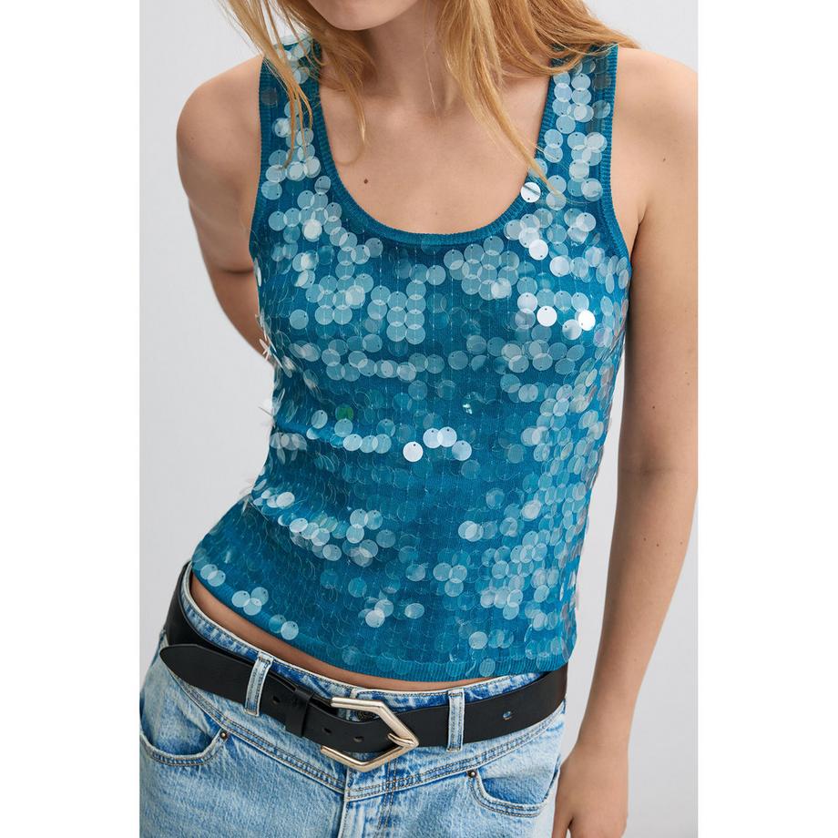 Desigual Canotta con paillettes  