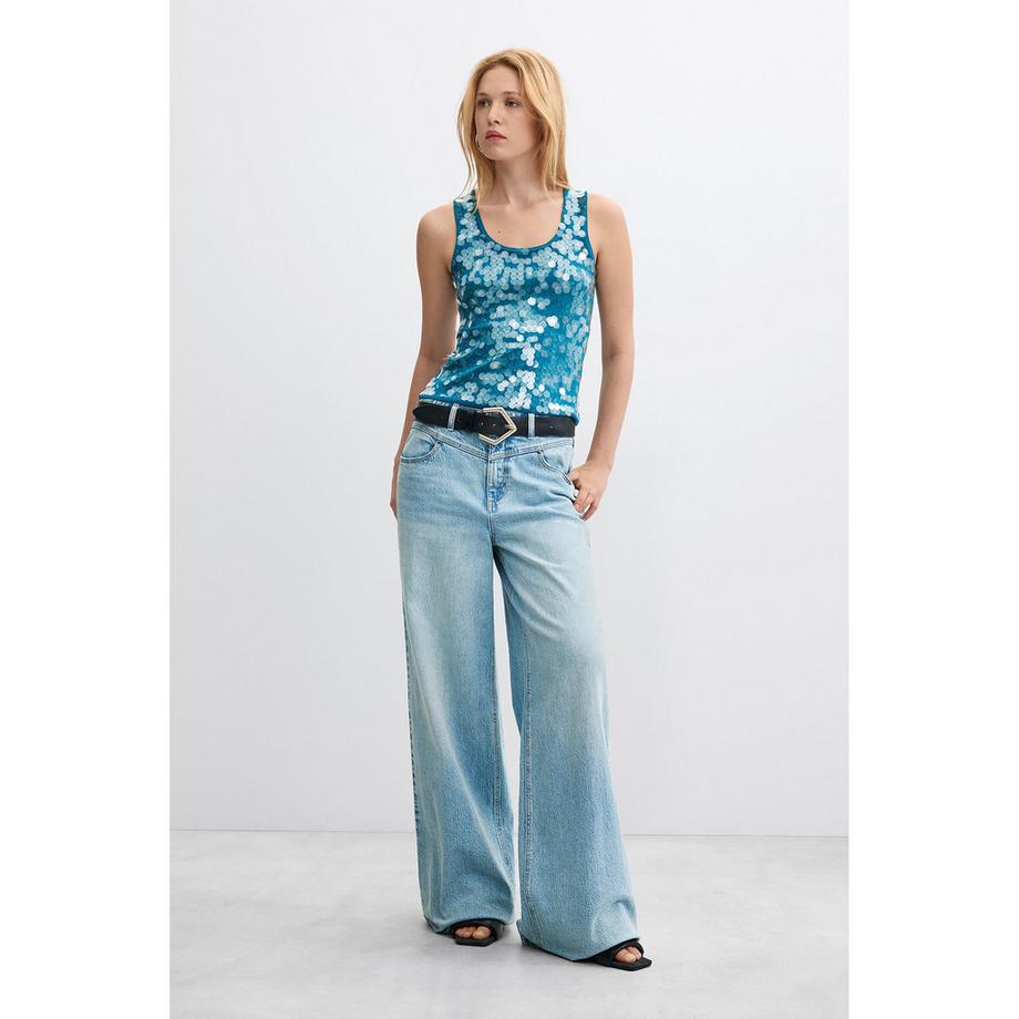 Desigual Canotta con paillettes  