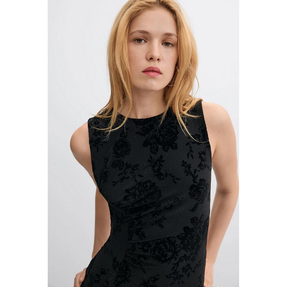 Desigual Robe mi-longue sans manches à imprimé floral  