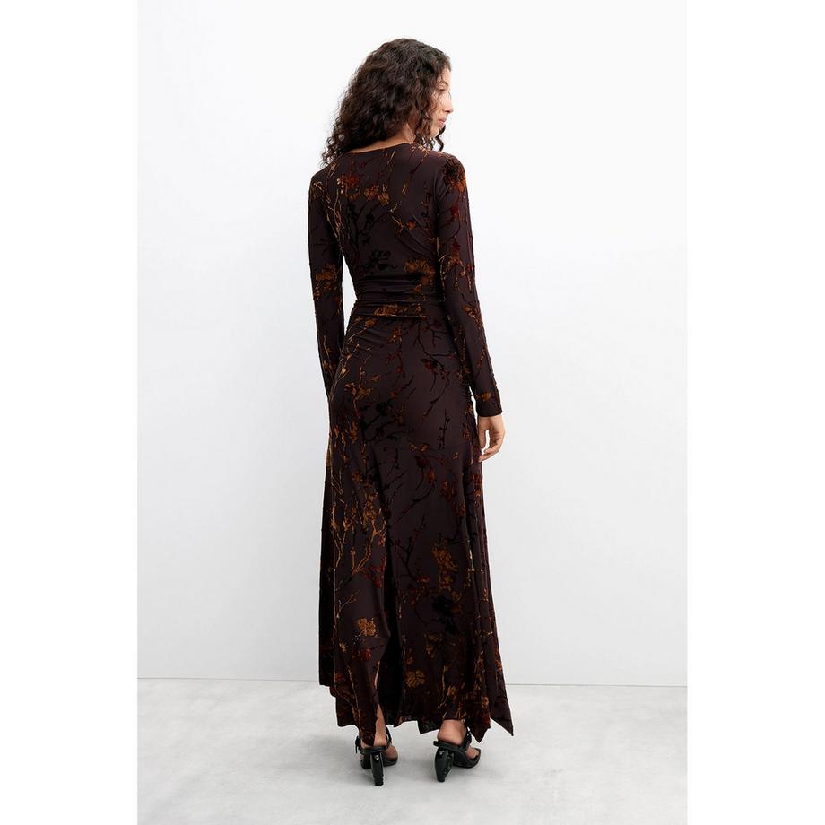 Desigual Robe longue à manches longues imprimé floral  