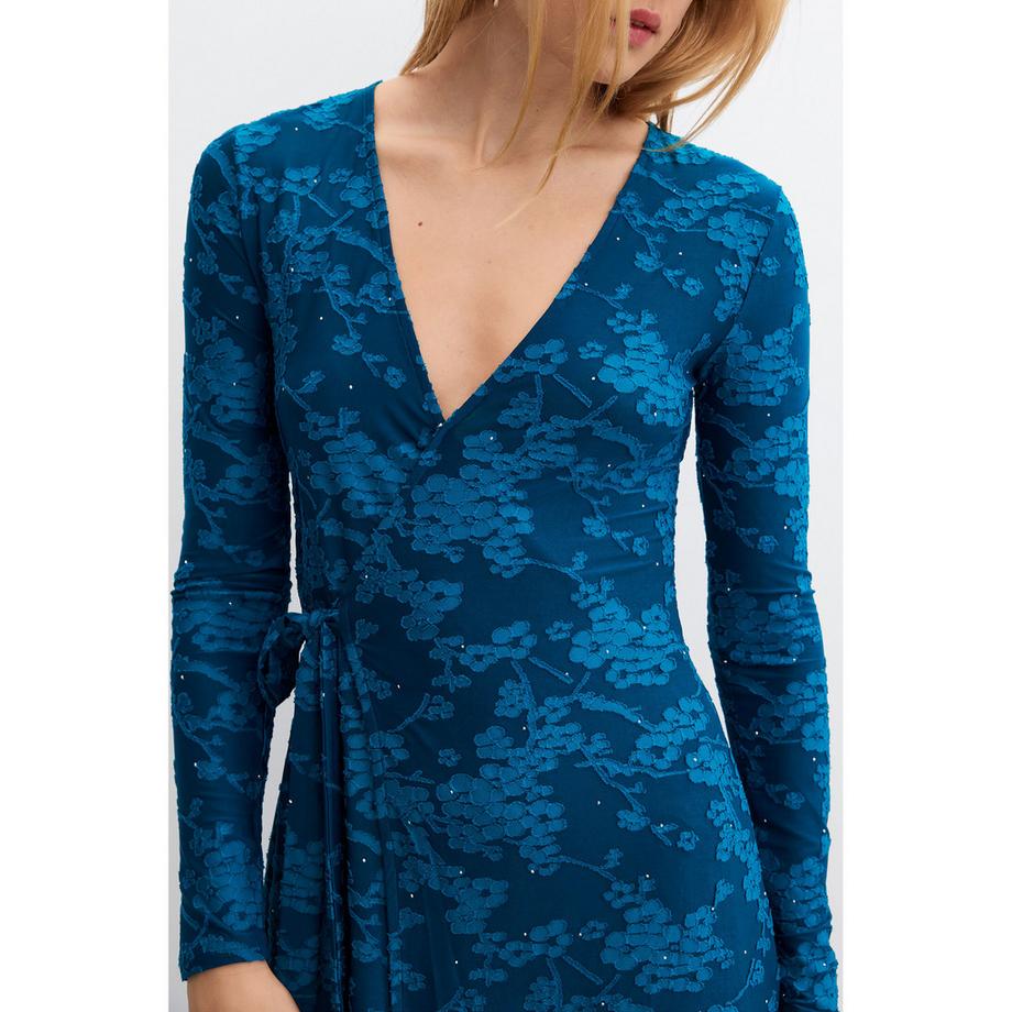 Desigual Robe enroulée à imprimé floral avec ourlet asymétrique  