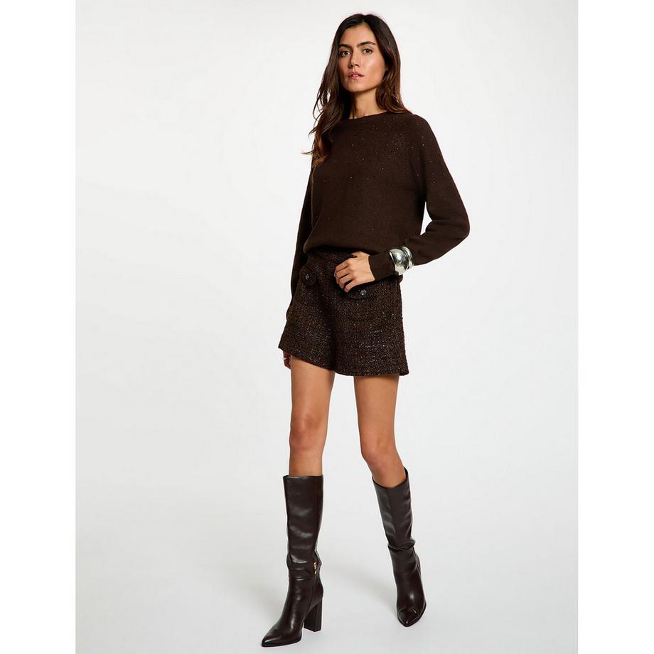 MORGAN Shorts in tweed con tasche con bottoni  