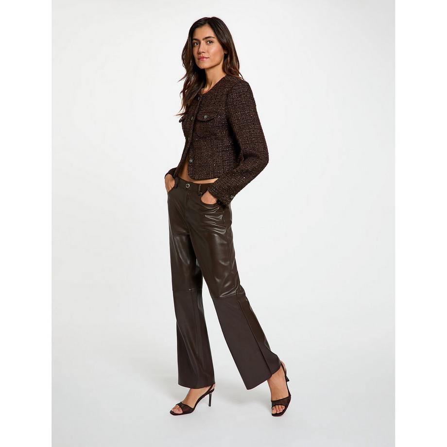 MORGAN Gilet in tweed con dettaglio paillettes  