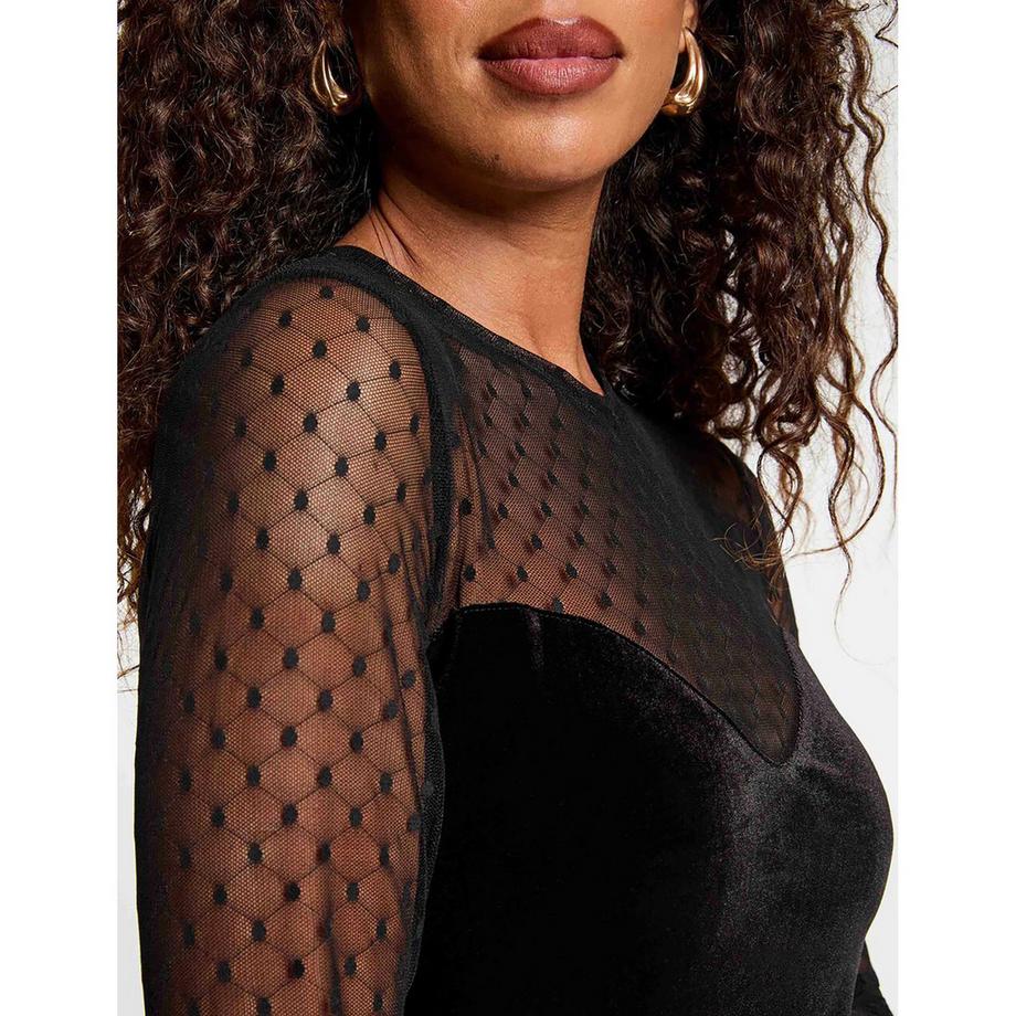 MORGAN T-shirt a maniche lunghe con pannelli in maglia  