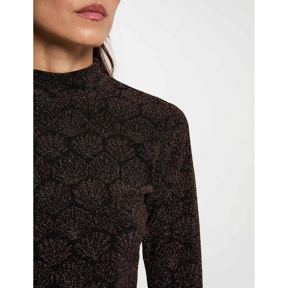 MORGAN T-shirt maniche lunghe collo alto e schiena con taglio a chiave  