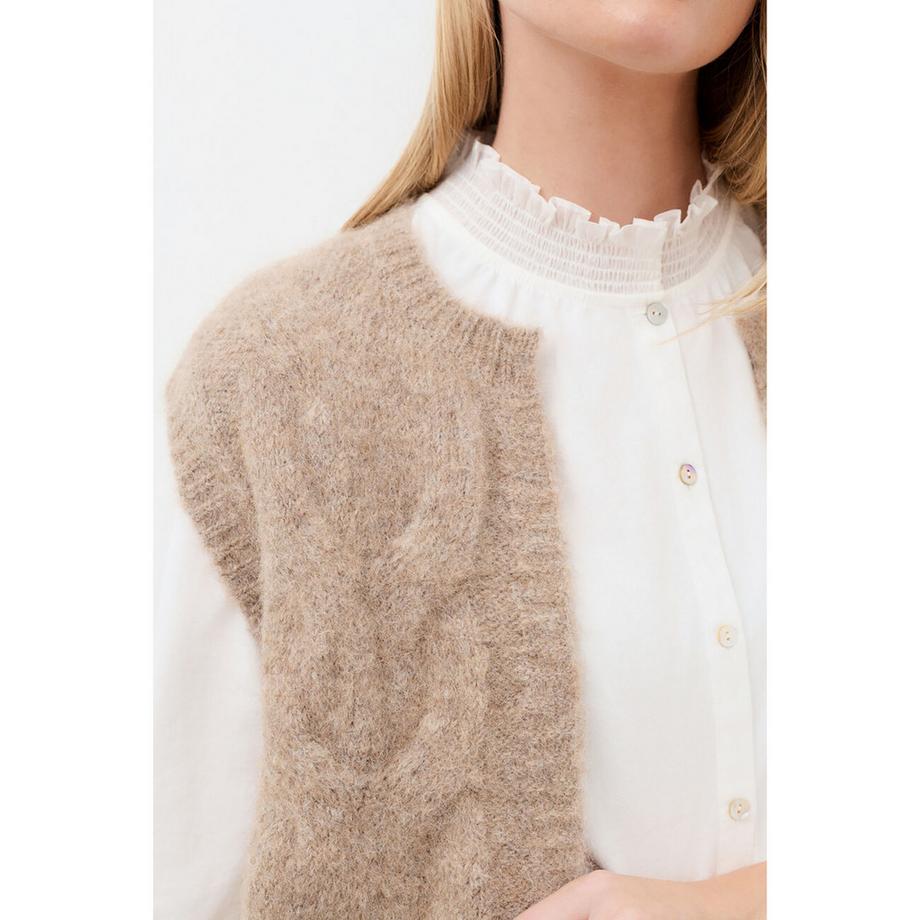 Caroll Pull sans manches à motif torsadé  