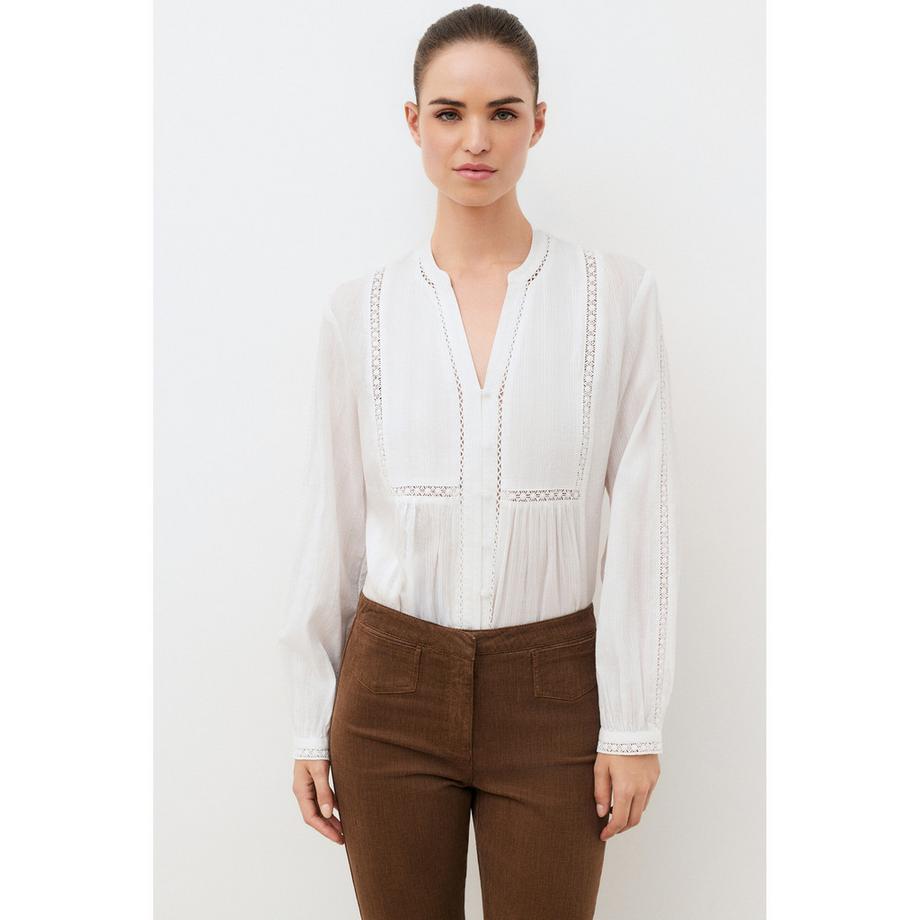 Caroll Bestickte Langarm Bluse  