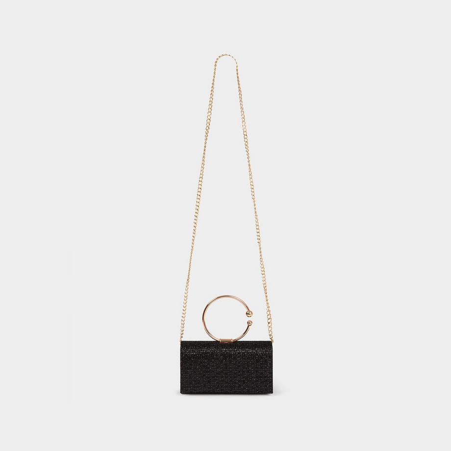 MORGAN Clutch pailletée avec poignée anneau  
