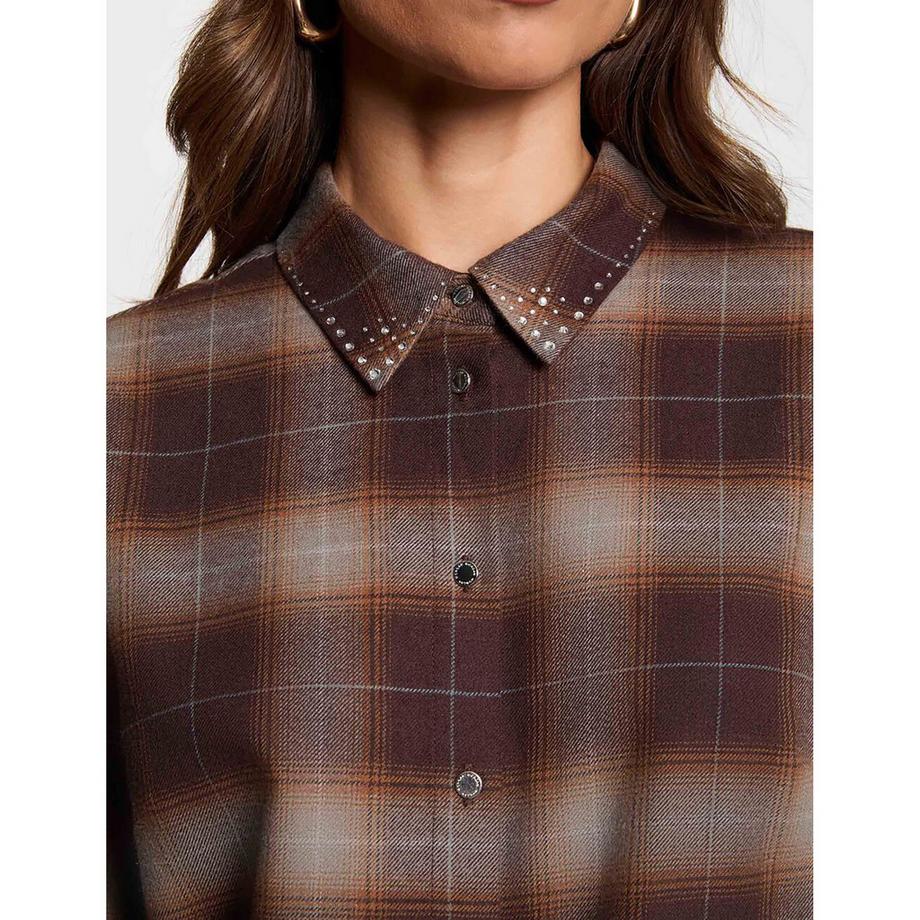 MORGAN Chemise à carreaux avec col orné  