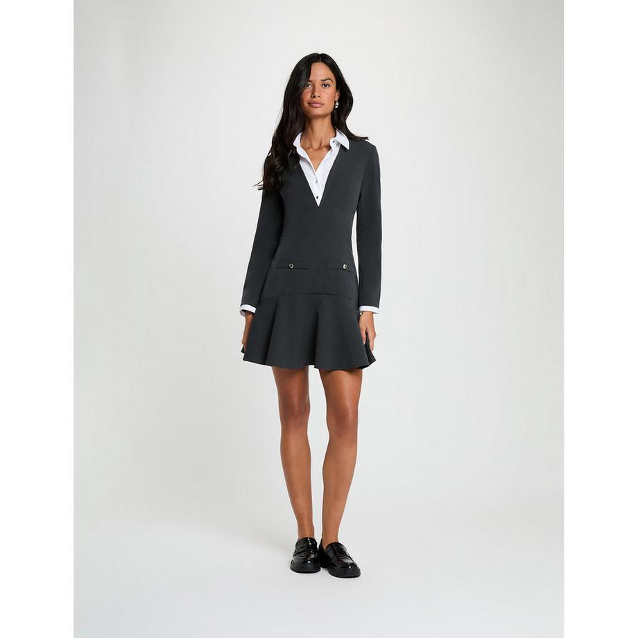MORGAN Robe col chemise avec ourlet évasé  