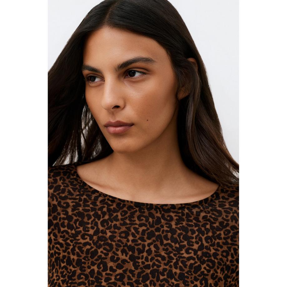 Caroll Leopardmuster Langarm T-Shirt  