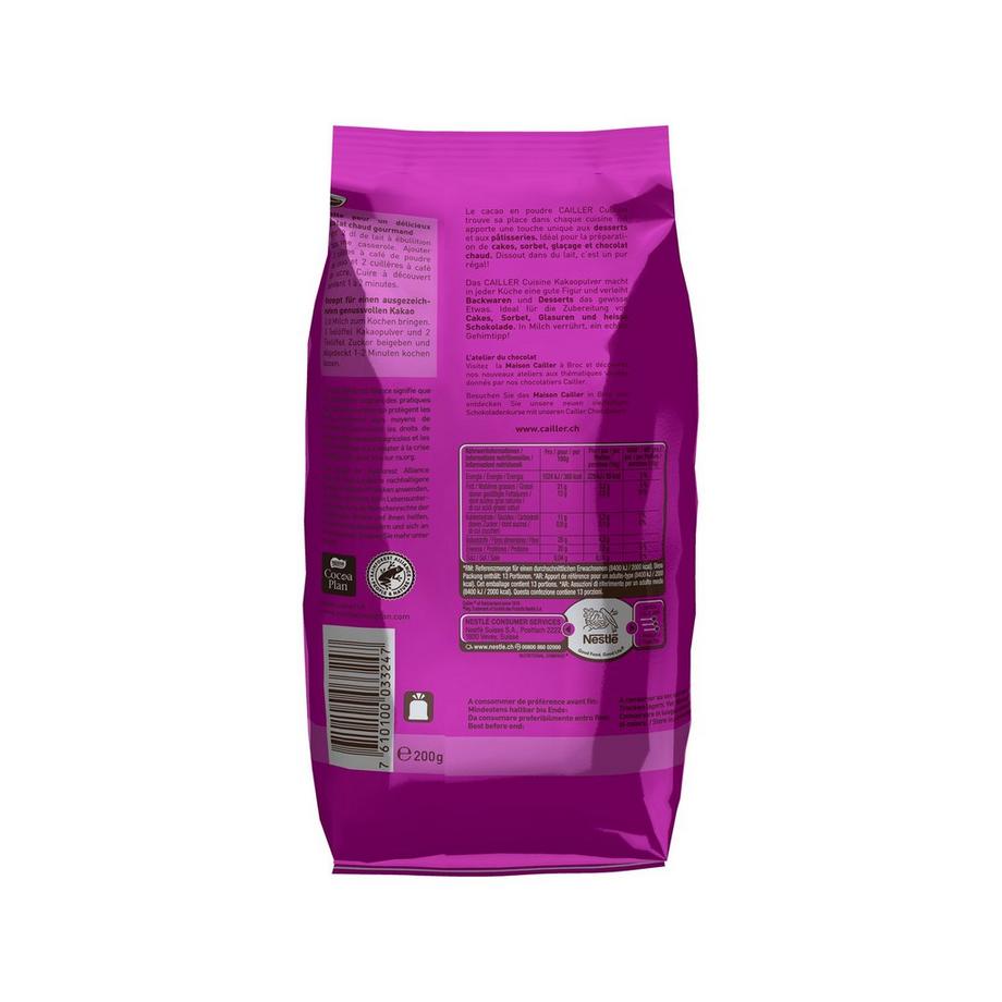 Cailler  CAILLER CUISINE CACAO 200G 