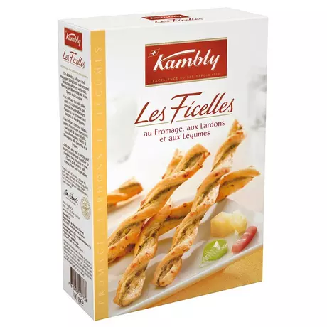 Kambly  Les Ficelles mit Käse, Speck und Gemüse 