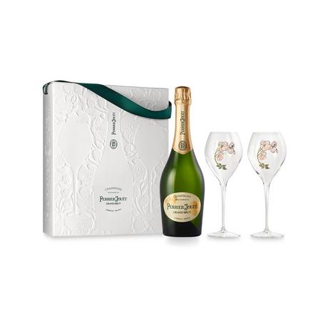 Perrier-Jouët Champagne Grand Brut & 2 verres, Champagne AOC  