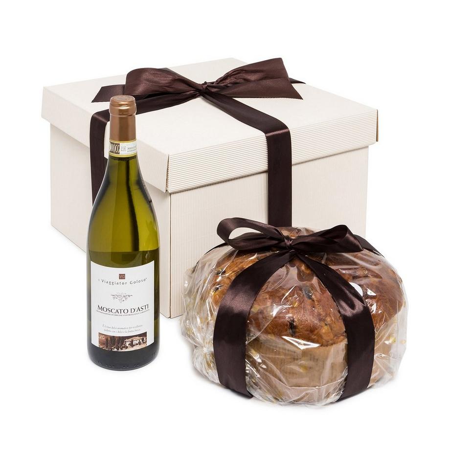 il Viaggiator Goloso Panettone mit Moscato d'Asti Geschenkbox  