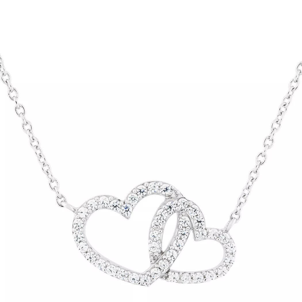 Kette mit Anhänger AMOR "Infinity / Unendlichkeitsschleife", silber (silber, 925), Halsketten, Damen, Silber 925 (Sterlingsilber), L: 45 B: 1mm, mit Zirkonia (synth.), B:1mm 7