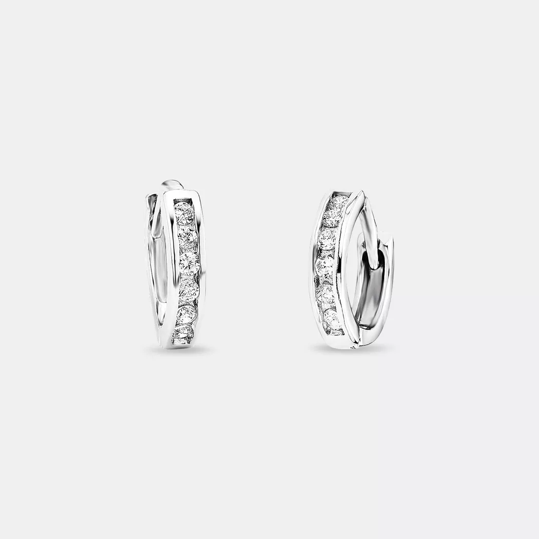 Paar Ohrstecker AMOR "9062133", bunt (silberfarben, weiß, kristallweiß), Ohrringe, Damen, 3mm, Silber 925 (Sterlingsilber), Made in Germany - mit Zirkonia (synth.) 9