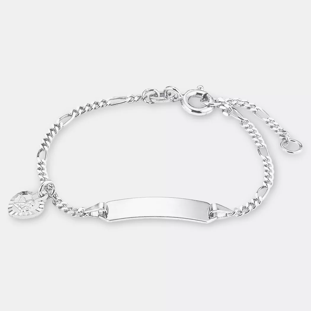 Silberarmband AMOR "Schutzengel/Herz", silber (silberfarben), Armbänder, Mädchen, 14cm, Silber 925 (Sterlingsilber), Silberarmband, Made in Germany 2
