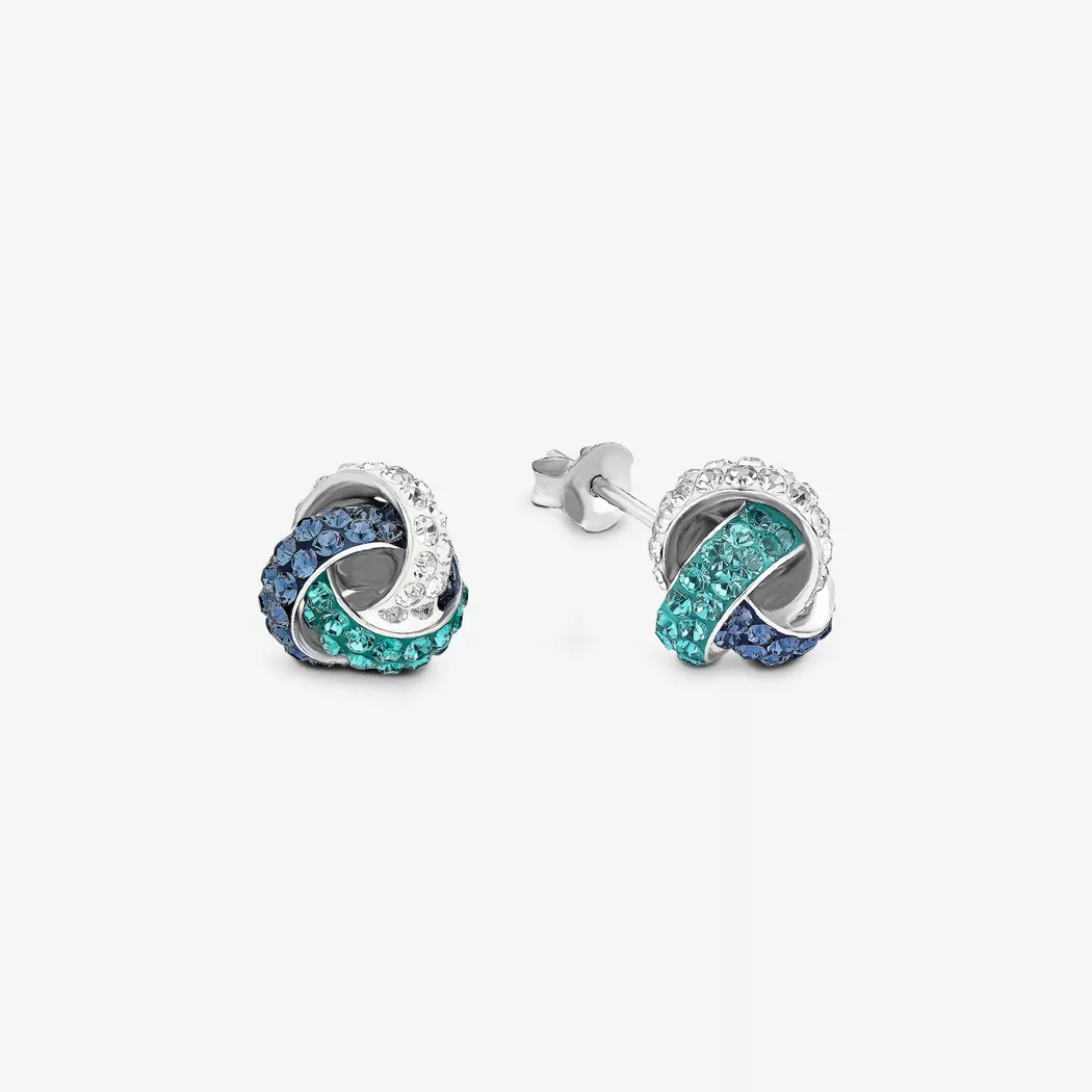 Paar Ohrstecker AMOR "Sterne", bunt (silberfarben, weiß, kristallweiß), Ohrringe, Damen, 8mm, Silber 925 (Sterlingsilber), mit Zirkonia (synth.) 10